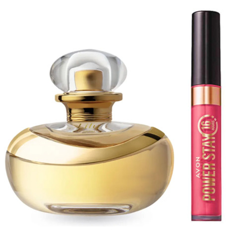 Lily Eau de Parfum 75ml + Batom Líq. Avon Power Stay Rosa Super Malva 6ml