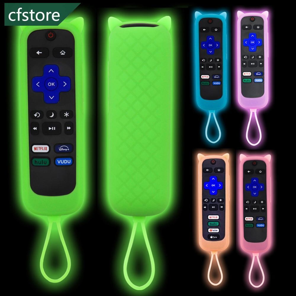 CFSTORE Caso Remoto TV Silicone Controlador Protetor Universal Substituição Manga Brilho Da Pele Para Roku Capa TCL T7Y8