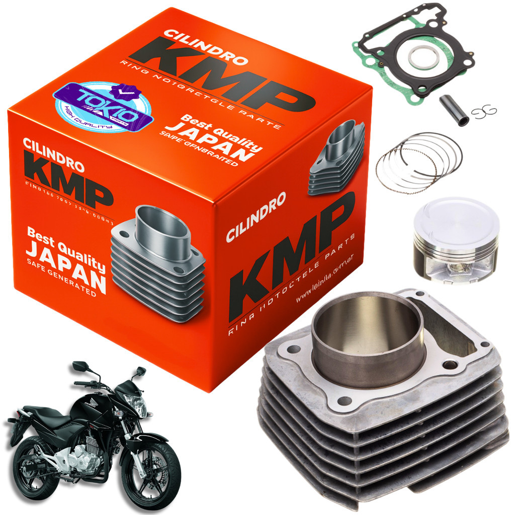 KIT KMP COMPLETO CILINDRO PISTAO ANEL JUNTA CB 300 XRE 300