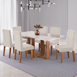 Mesa de Jantar 6 Lugares Afrodite - Viero Móveis