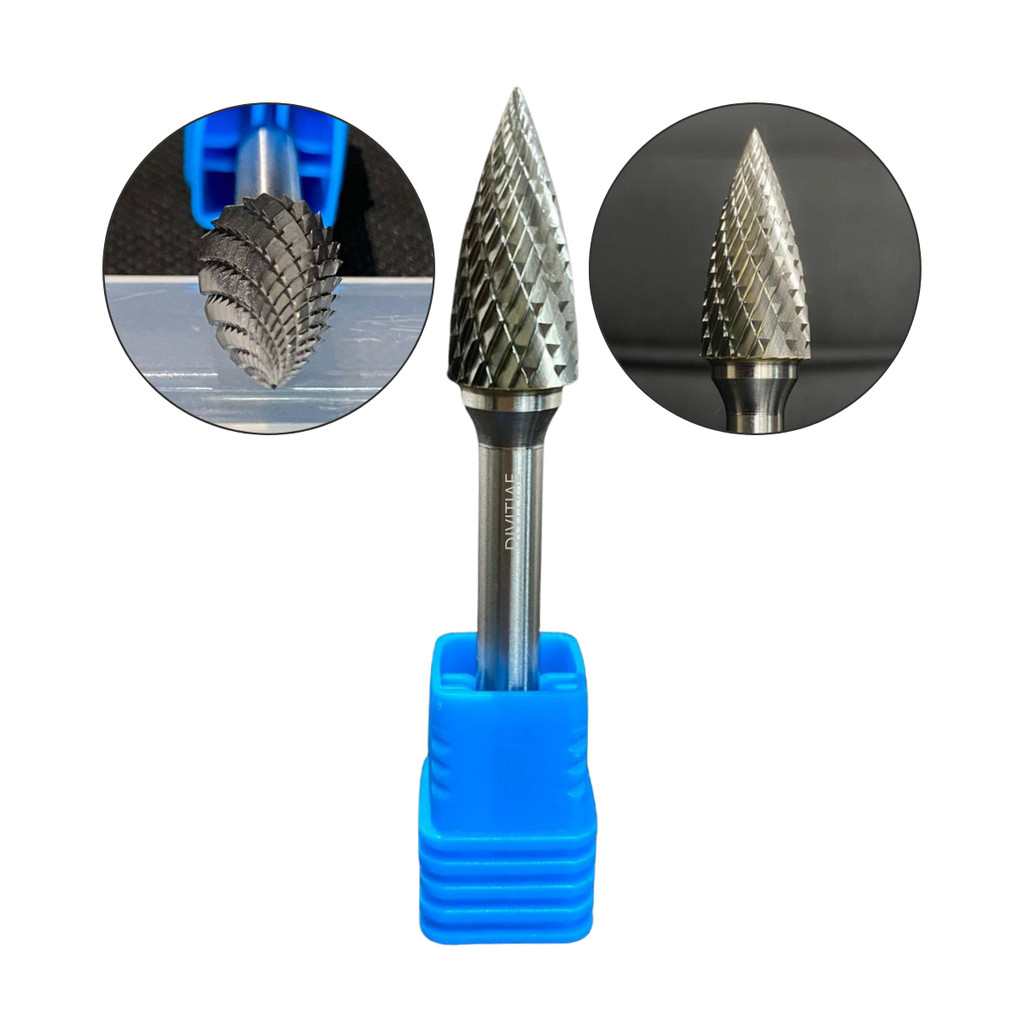 Lima Rotativa Cônica 10x20mm 1/4Metal Duro Arvore Pontiaguda