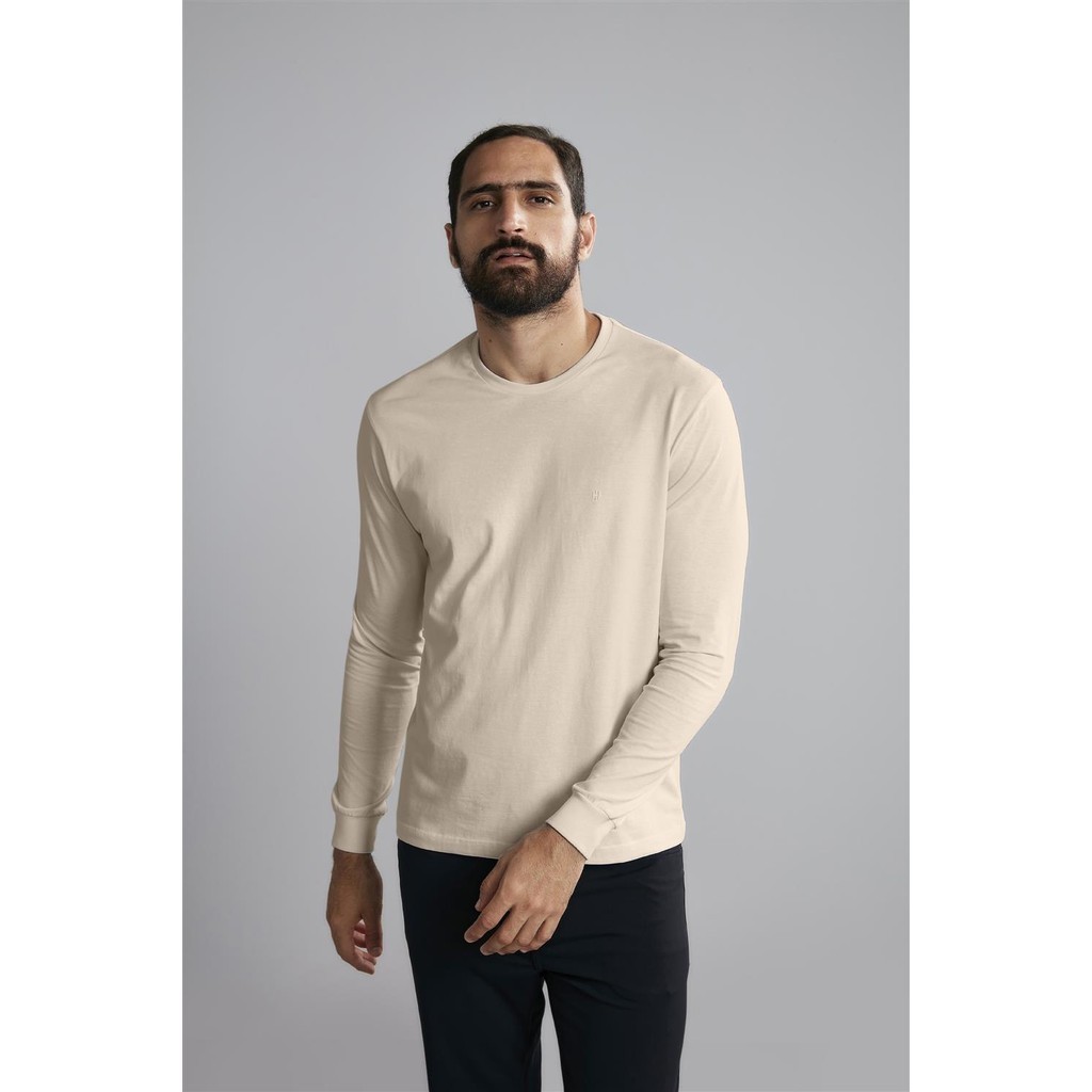 Detalhes do Camiseta Manga Longa Premium Comfort Malha - Marrom Crafit