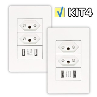 1/2/3/4um Tomada USB Universal Tomada De Parede Bivolt Multifuncional Com 2 Entrada USB