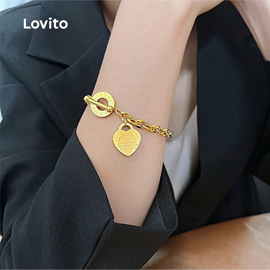 (facc) Lovito Pulseira Casual de Ouro 18k LFA91239 em Oferta na Shopee