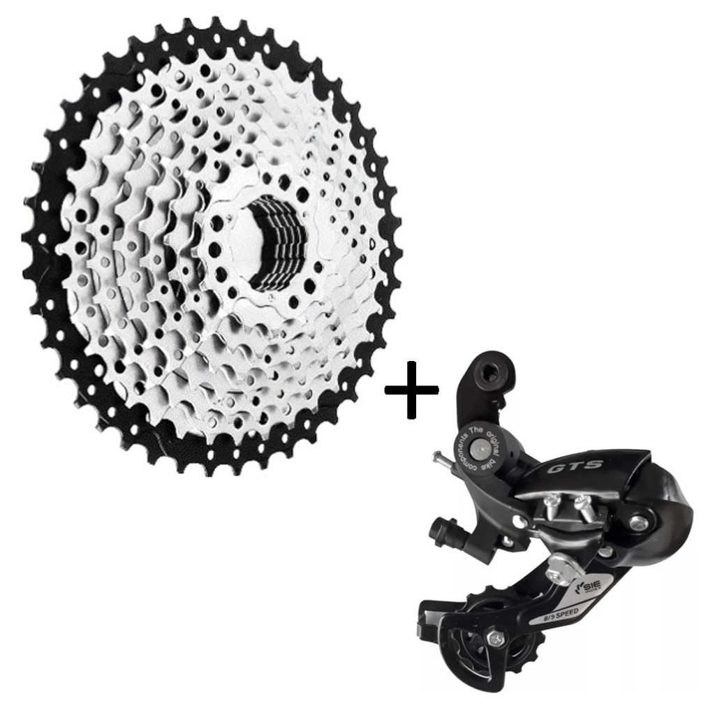 Cassete 8v 9v Para Bike K7 Cubo Roda Livre Free Hub + Cambio Traseiro Passador Index GTS 8/9v Preto em Oferta na Shopee