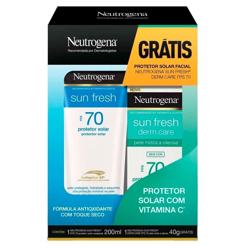 Kit Neutrogena Sun Fresh: Solar corpo 200ml + Protetor Solar Facial 40g em Oferta na Shopee