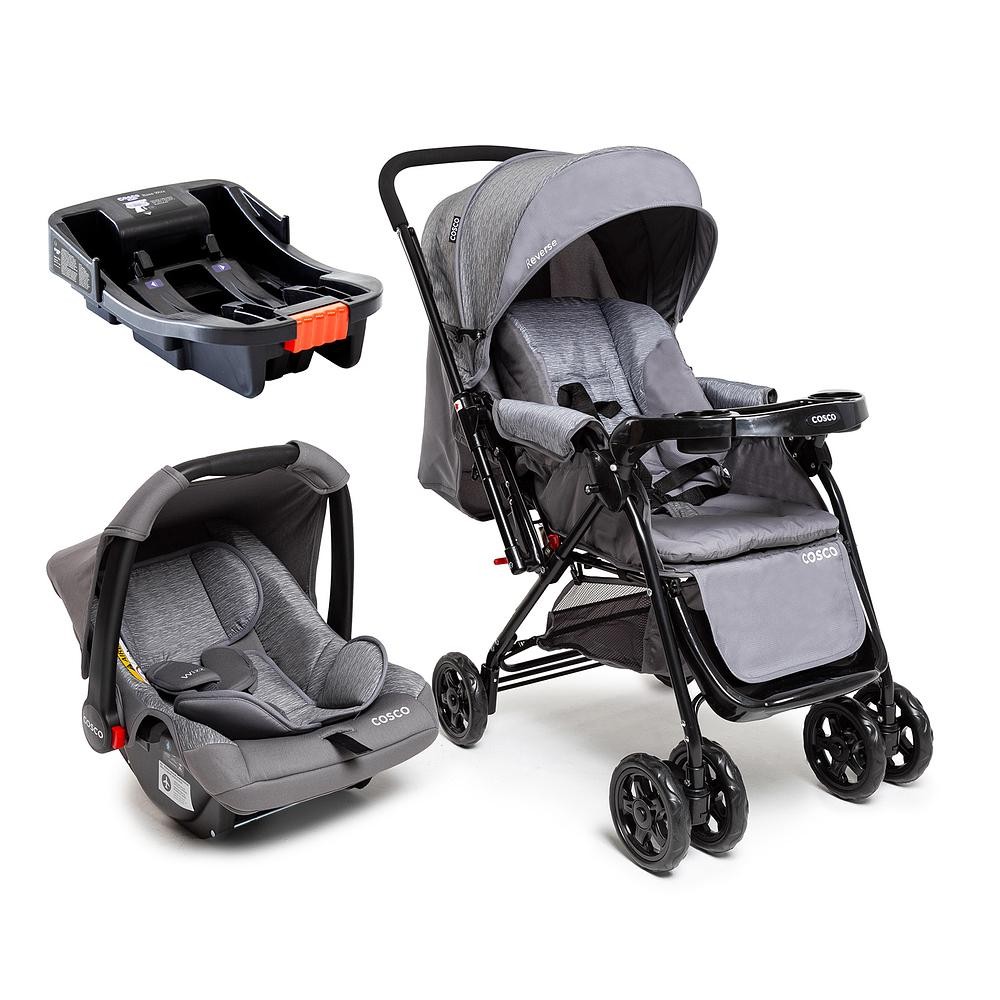 Carrinho de Bebê Travel System Trio Reverse Cinza Cosco Kids