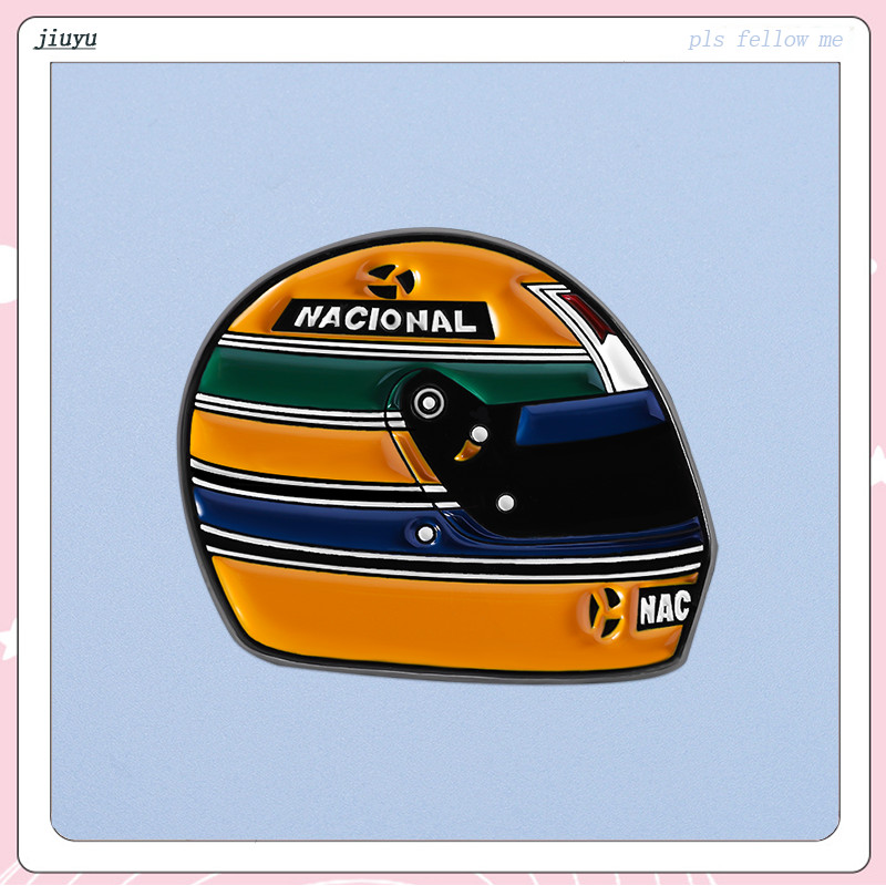 Aryton Senna Capacete Esmalte Duro Pin De Corrida Crachá Broche Roupas Mochilas Acessórios Presentes