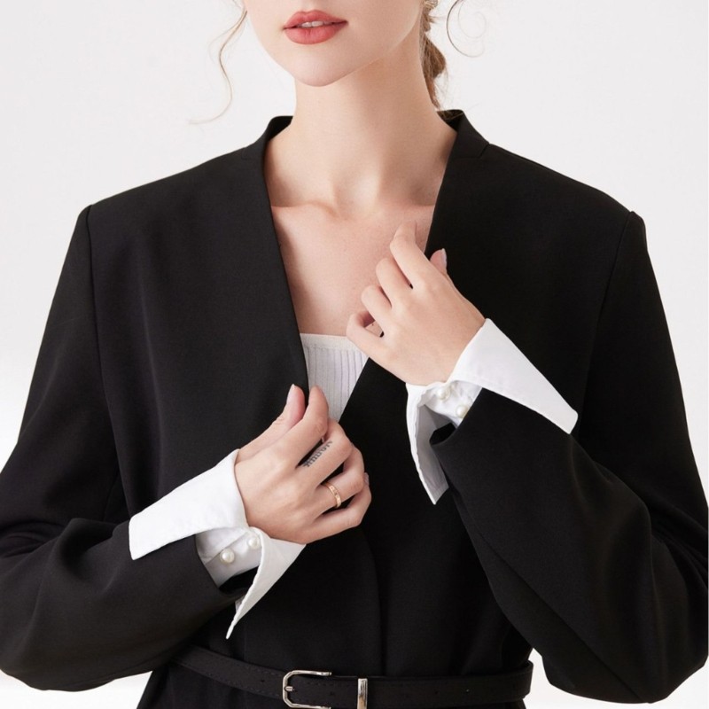 Hi * Punhos Pulso Poliéster Destacável Acessório Camisa Cor Sólida Para Suéter Capuz Vestido Ornament