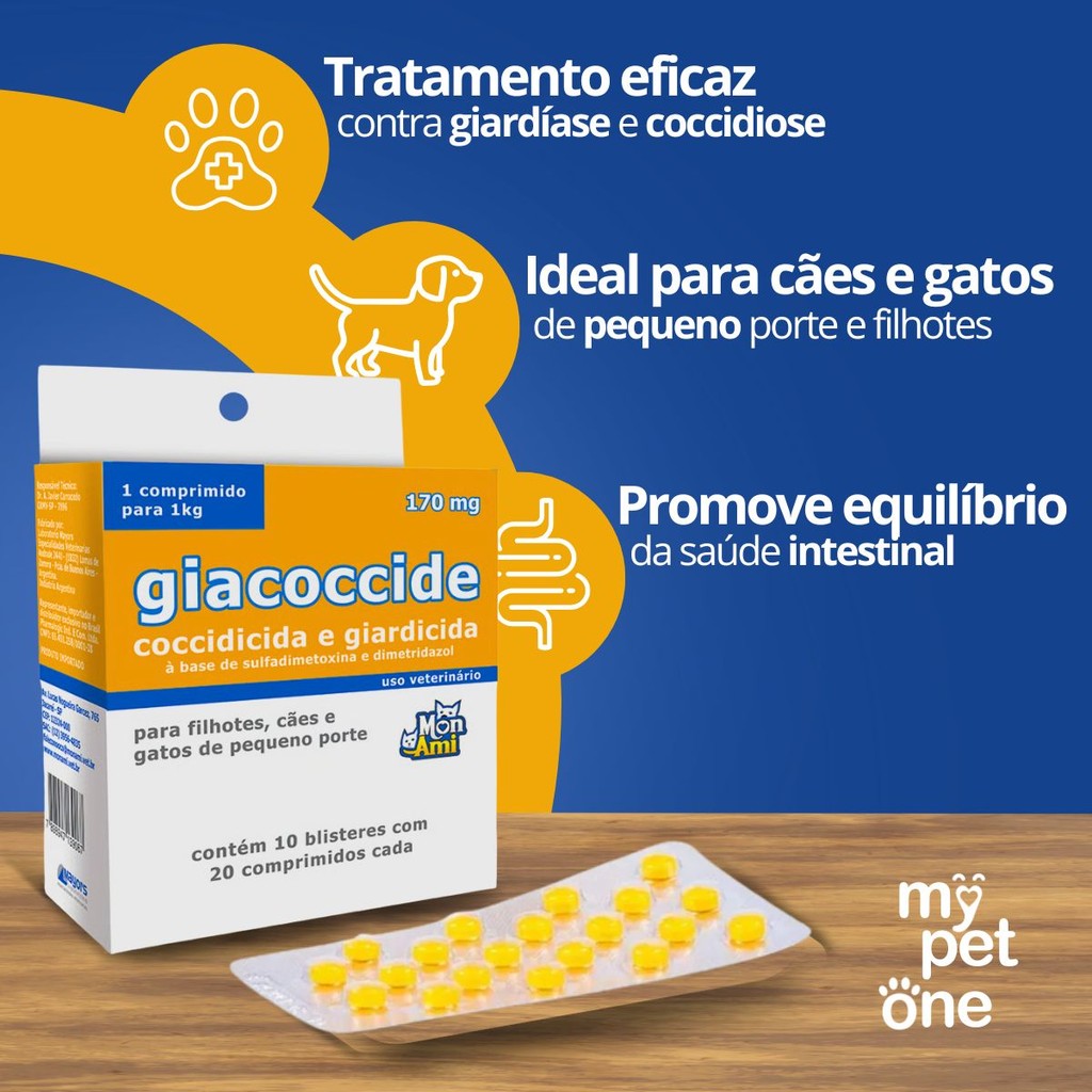 Detalhes do Giacoccide 170mg Mon Ami - Antiparasitário 20 Comprimidos
