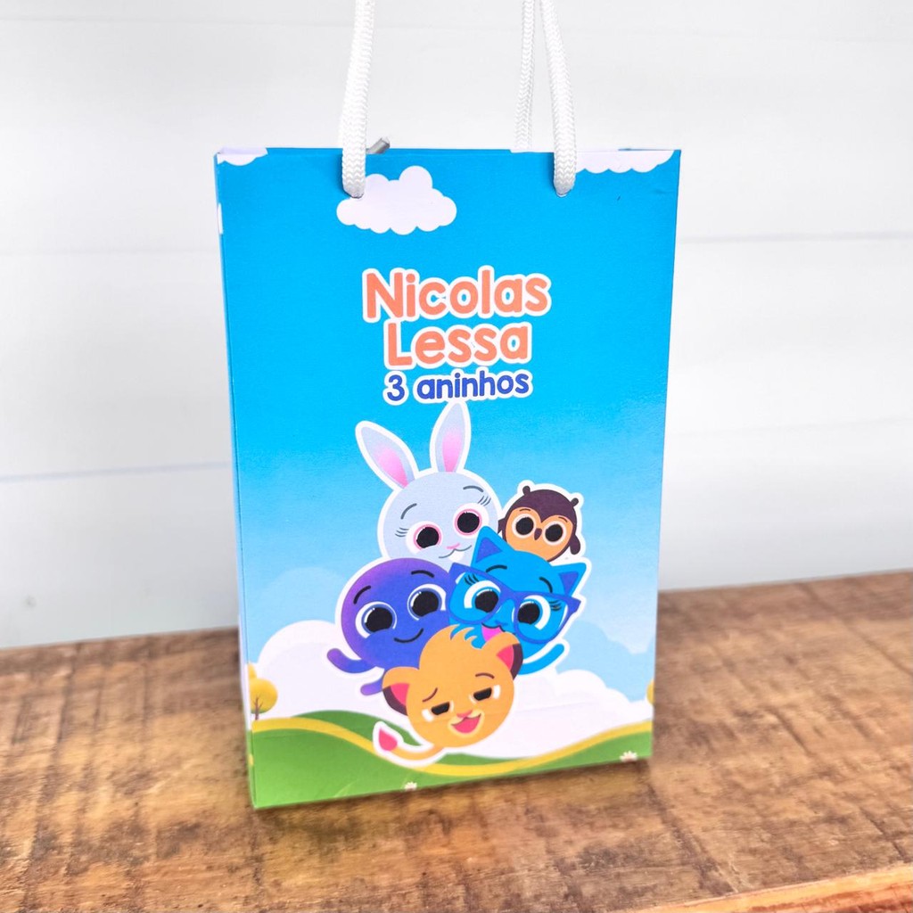 Sacolinha Personalizada Bolofofos Festa infantil Lembrancinhas Aniversário