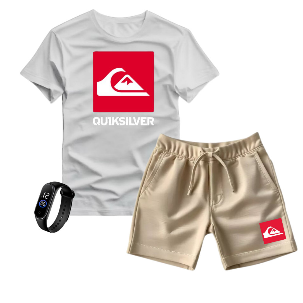 Kit Infantil Camiseta e Short Moletinho + Brinde Grátis Promoção de Lançamento Moda Verão