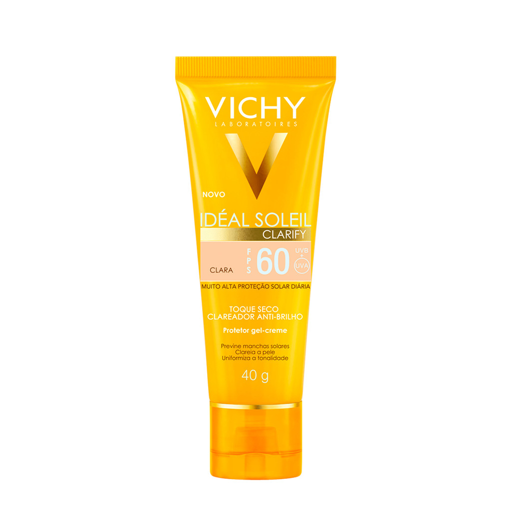 Vichy Idéal Soleil Clarify FPS60 Cor Clara - Protetor Solar com Cor 40g em Oferta na Shopee