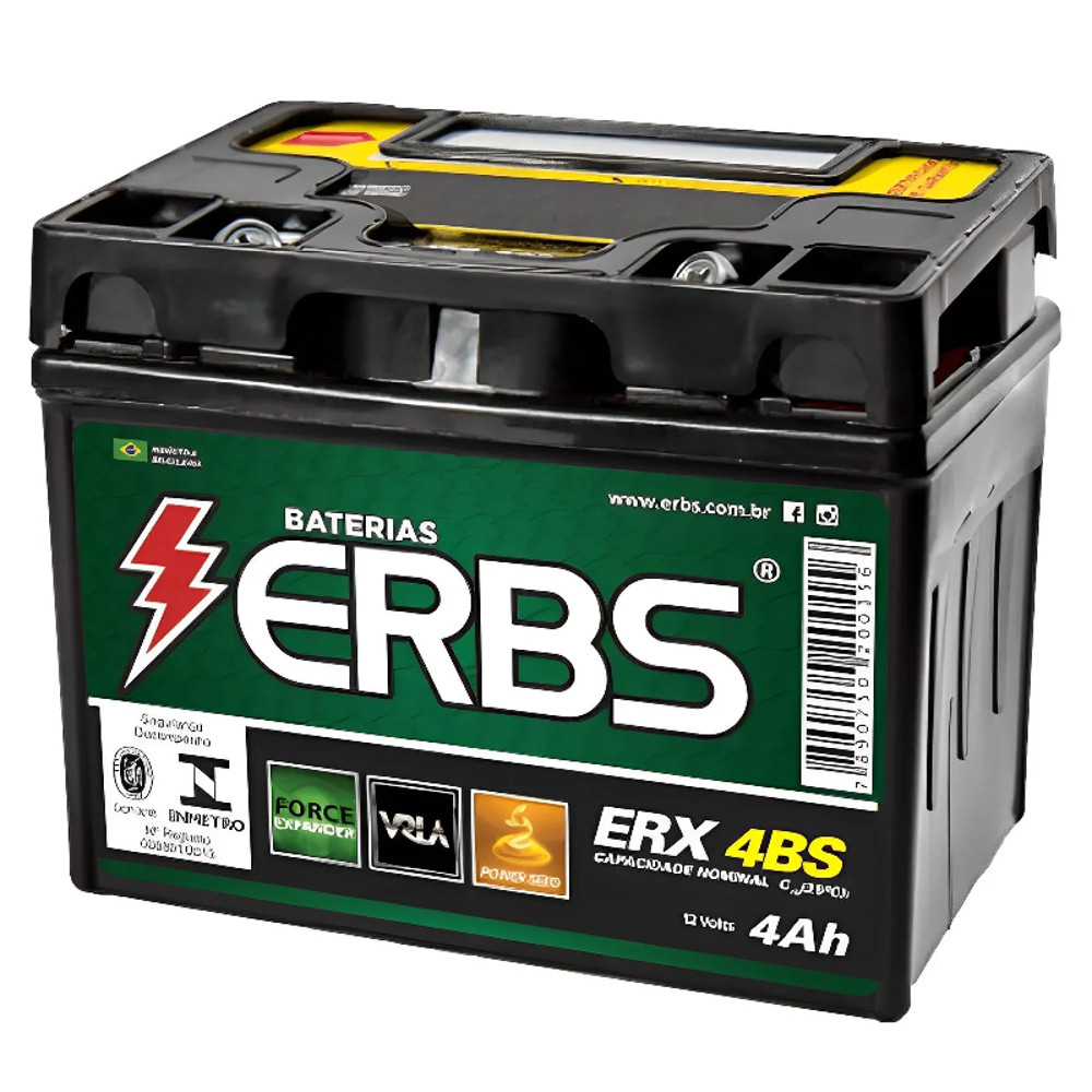 BATERIA ERBS ERX 4BS (YTX4L-BS / YB4L-A / YB4L-B) SELADA SCOOTER-BIZ100-CG125 em Oferta na Shopee
