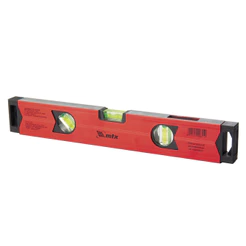 NIVEL DE ALUMINIO, REFORCADO, 3 BOLHAS, 1 BOLHA COM ESPELHO, 16POL., 400MM, 1PC // MTX