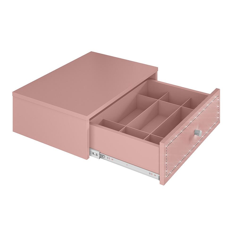 Penteadeira Suspensa Strass 1 Gaveta Rosê 50 cm em Oferta na Shopee