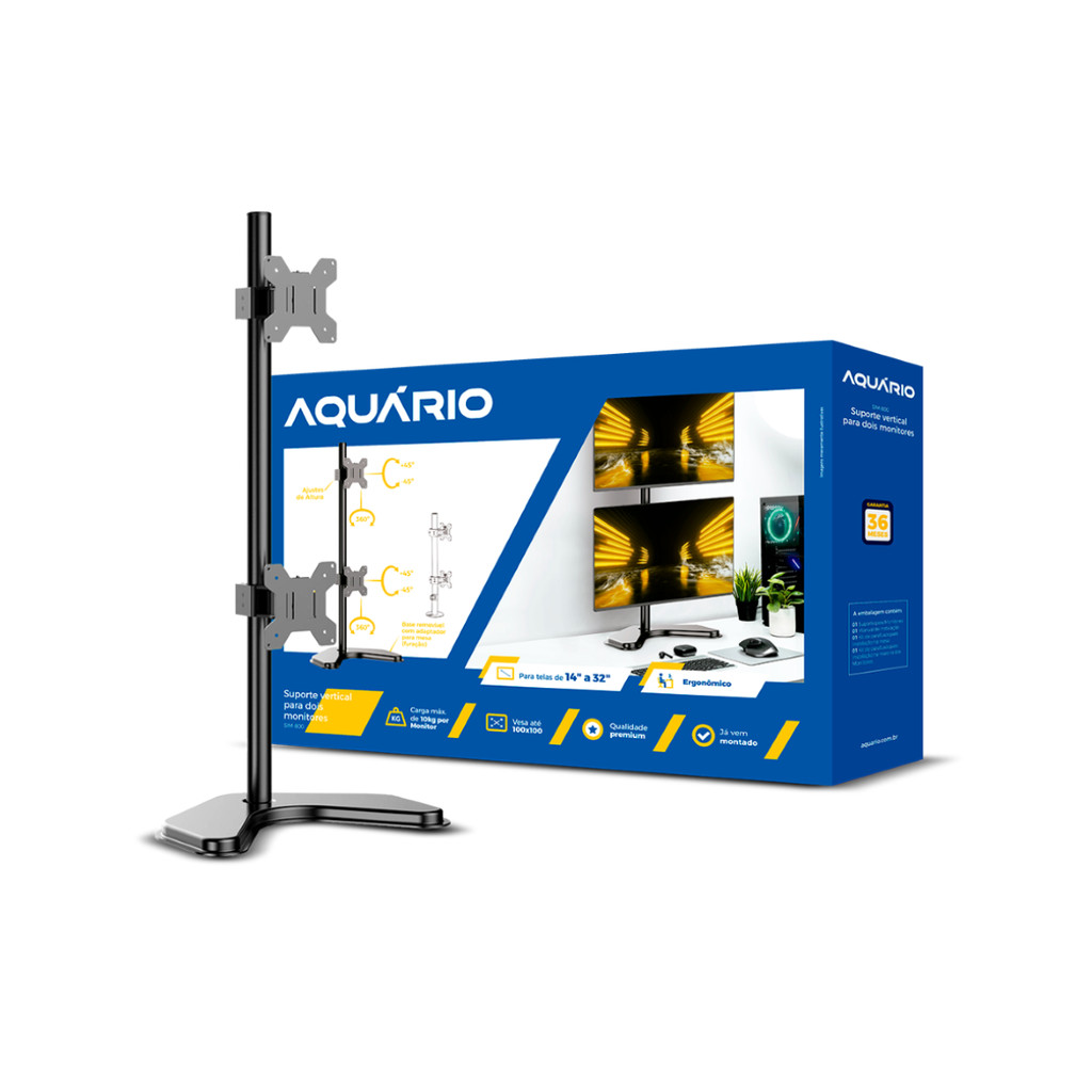 Suporte P/2 Monitores SIM-800 Aquário 14 A 32 Vertical