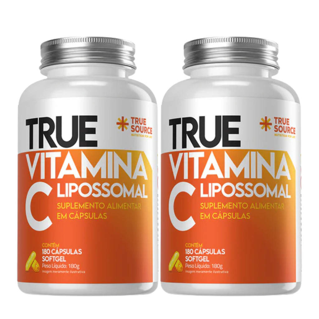 2x True Vitamina C 1000mg Lipossomal True Source 180 Cápsulas