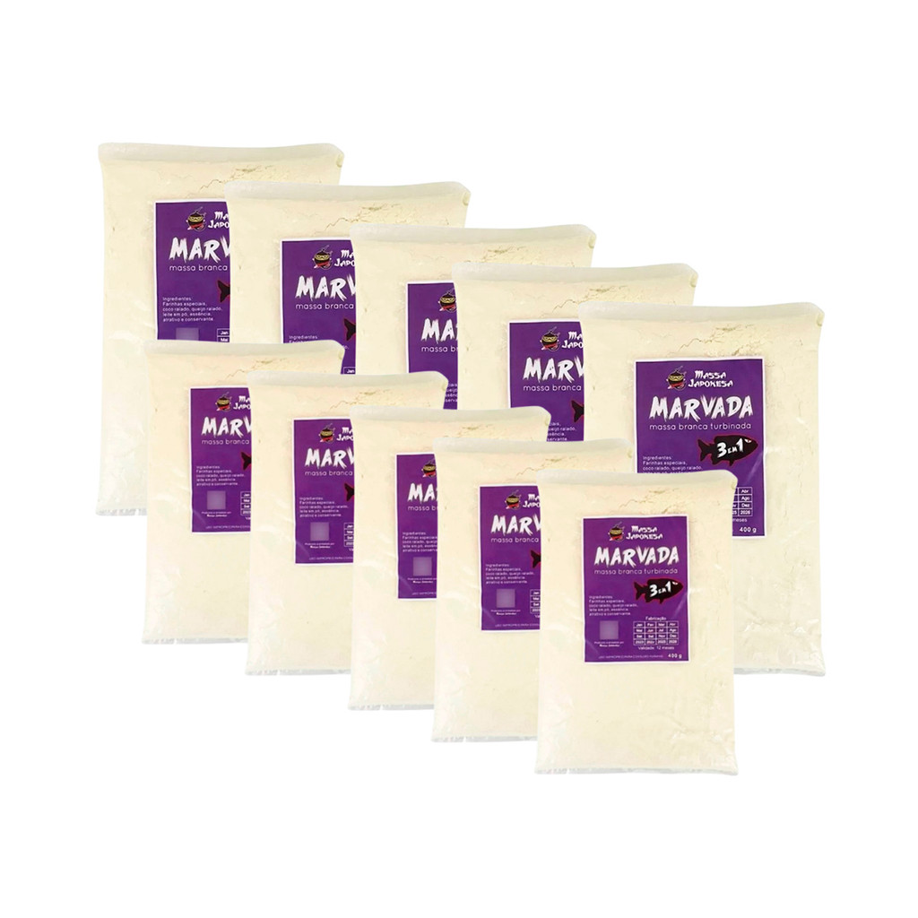 Kit com 10 Massas Japonesa Marvada Branca Turbinada 3 em 1 - 10x400 Gramas