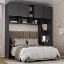 Guarda-Roupa Solteiro Modulado Ponte Lugano 4 Portas 1 Gaveta - Hecol Móveis
