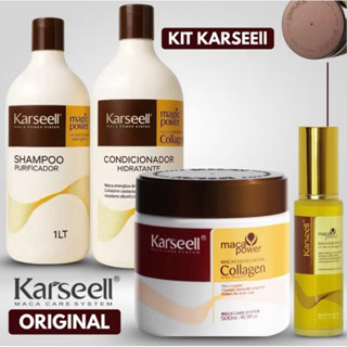 Kit Karseell Profissional Completo  Intenso – Shampoo 1L + Condicionador 1L + Máscara 500g + Óleo 50ml - 4 produtos em Oferta na Shopee