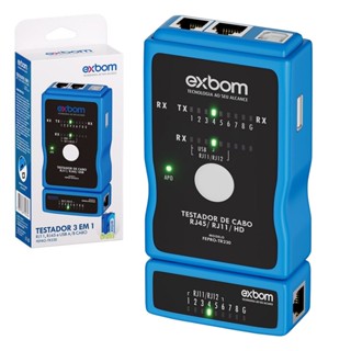 Testador De Cabo de Rede RJ45/11/12 E Cabo de Impressora Exbom FEPRO-TC330 em Oferta na Shopee