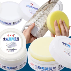 Creme De Limpeza De Sapatos Brancos 120G-Removedor Versátil De Manchas E Solução De Clareamento Com Esponja
