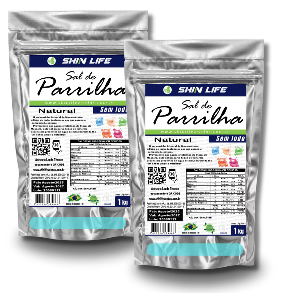 Sal De Parrilha 2kg Sem Iodo Sem Aditivos Granulado