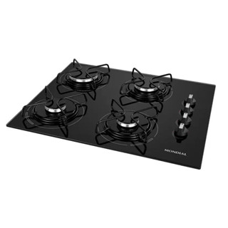 Fogão Cooktop 4 Bocas a Gás Mondial CTG-01 Preto/Inox Bivolt em Oferta na Shopee