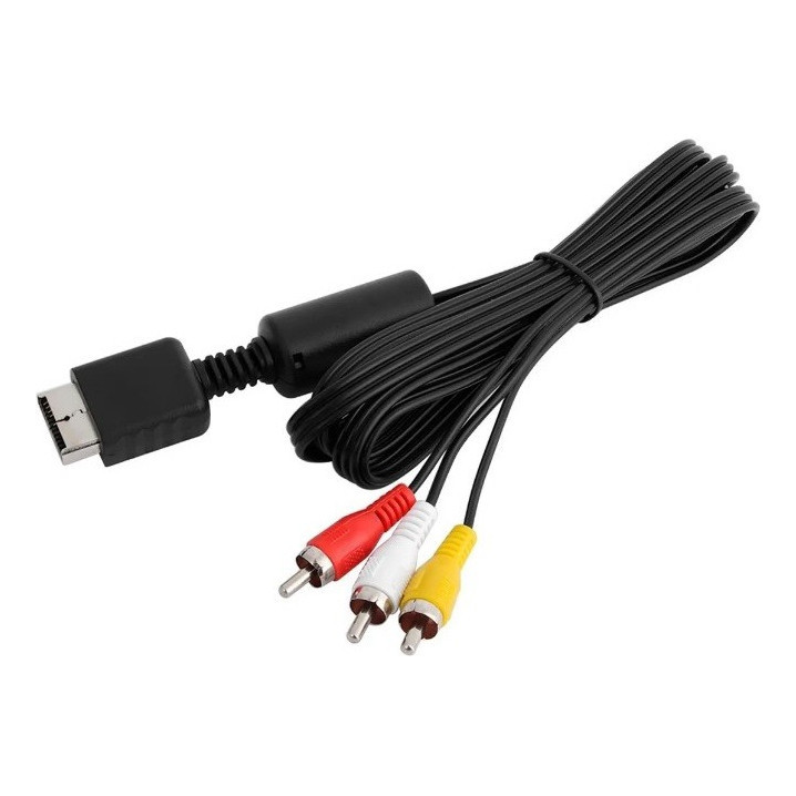Cabo Força Ps1 e Ps2 Ps3 Bipolar e Cabo 3RCA 1.5m PS1 Ps2 Ps3 - detalhe