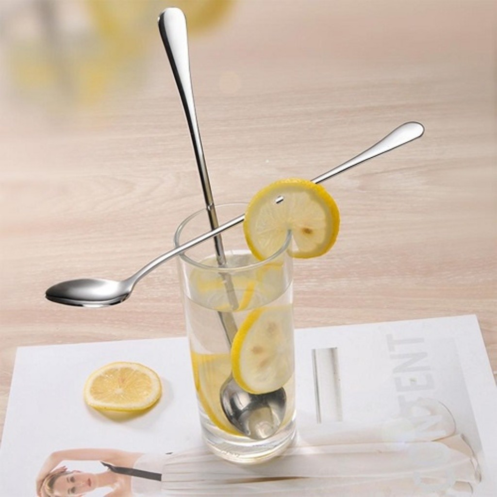 Colher 30 Cm Para Mexer Suco Leite Copo Jarra Comprida Aço