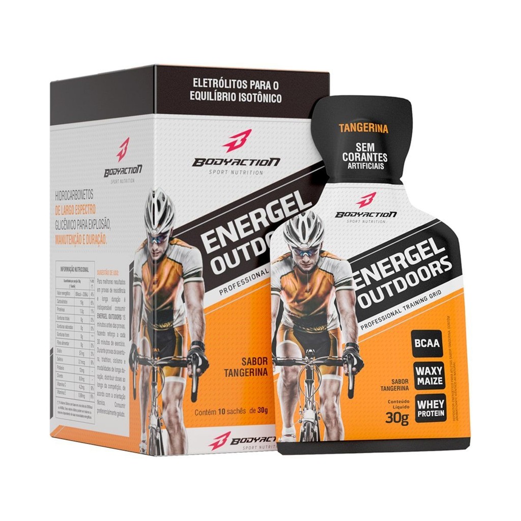 Energel Outdoors - 10 Unidades Tangerina - BodyAction em Oferta na Shopee