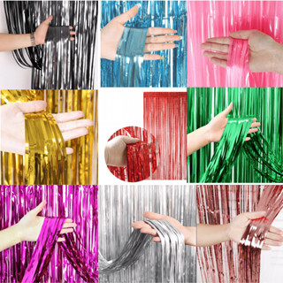 Cortina Metalizada com Fitilhos 2m x 1m  Enfeite para Decoração de Festas e Eventos em Oferta na Shopee