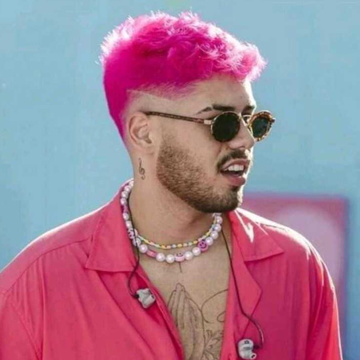 Colar de Pérola masculino com Smile Rosa 8mm / Colar miçanga rosa inspirado no Zé Felipe /Colar moda