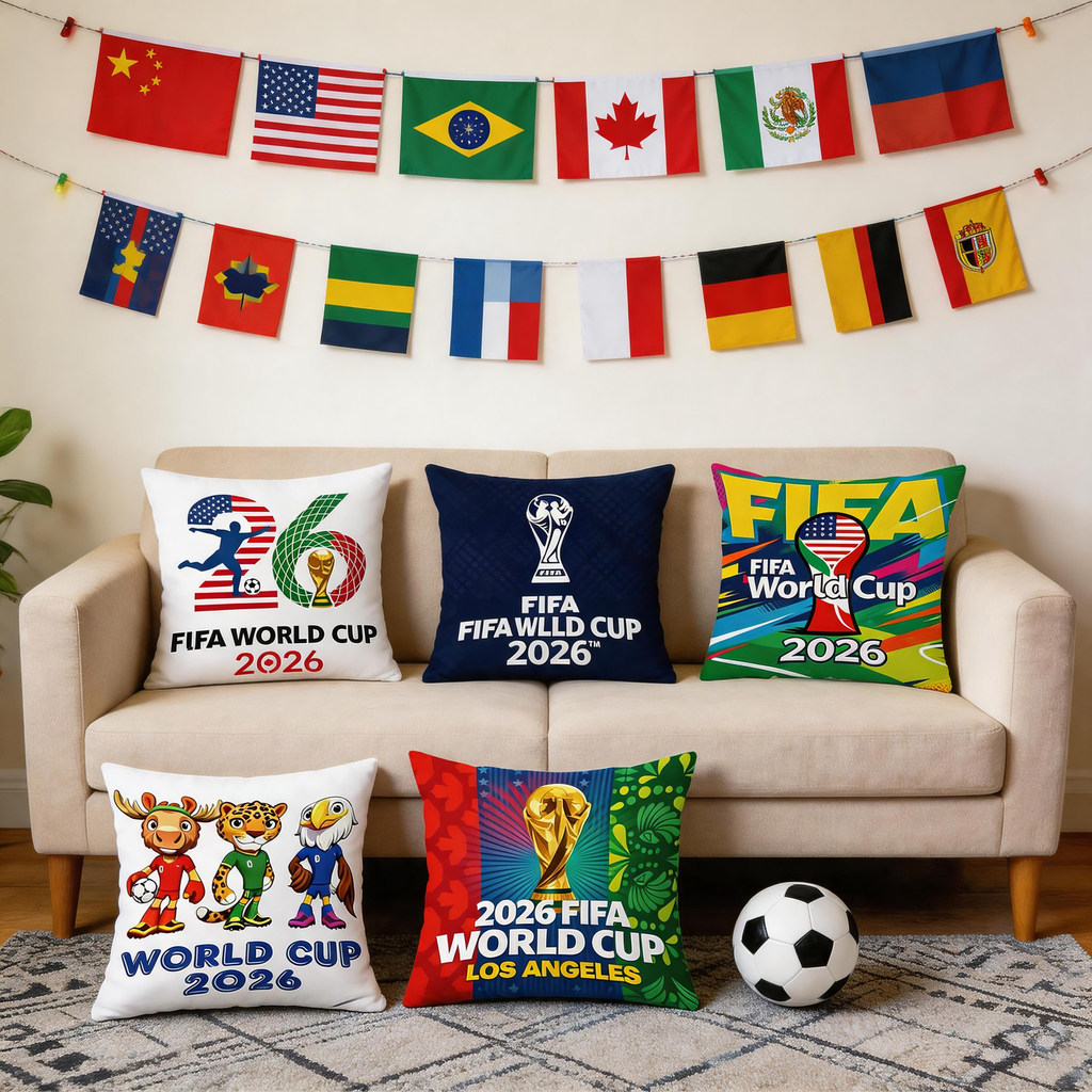 2026 Capa De Almofada De Futebol Da Copa Do Mundo Portugal Argentina Travesseiro Para Bar De Churrasco