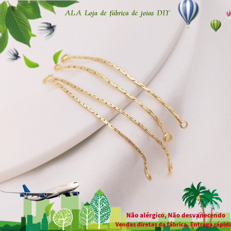 Retenção de cor 14K banhado a ouro fio de orelha de círculo duplo único brincos de fio duplo borla artesanal faça você m