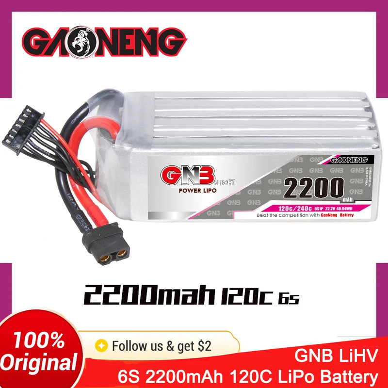 GNB 2200mAh 6S LiPo-Bateria 22.2V 120C XT60 Para 250-330mm Drone Sem Escova , MultiCopter , Helicóptero , RC DIY etc .