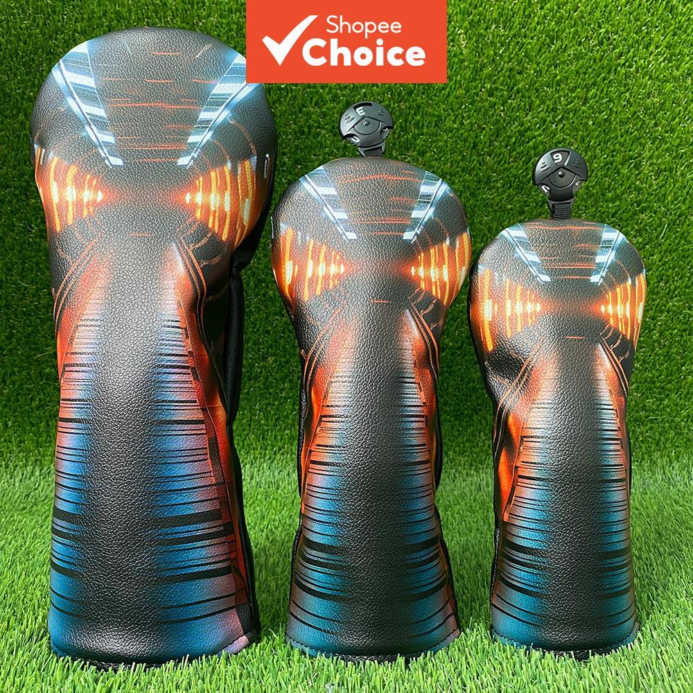 Capa De Cabeça De Golfe Com Estampa De Túnel Cibernético , Material Pu , Serve Para Vários Tamanhos De Clube , Fácil Lim