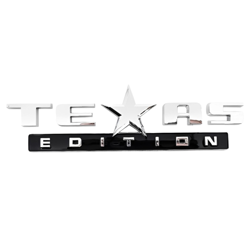 Emblema Texas Edition Letreiro 3D Cromado Automotivo