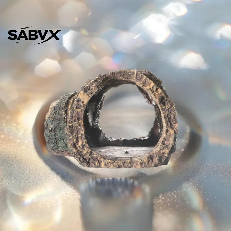 SABVX 1 Peça Paisagismo Cenário De Aquário Resina Artesanato Decoração Barril De Madeira Detritos De Árvore Escape Buet