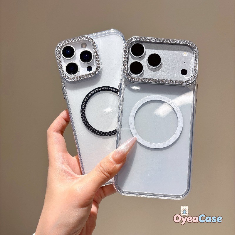 Caixa De Moldura De Strass Magnético Transparente Para Samsung Galaxy A07 A17 A36 A56 A16 A26 A06 A55 A35 A25 A05S A54 A