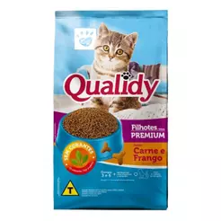Ração Qualidy Premium para Gato Filhotes Carne e Frango 500g