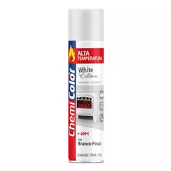 Tinta Spray Chemicolor Alta Temperatura Branco Fosco 350ml