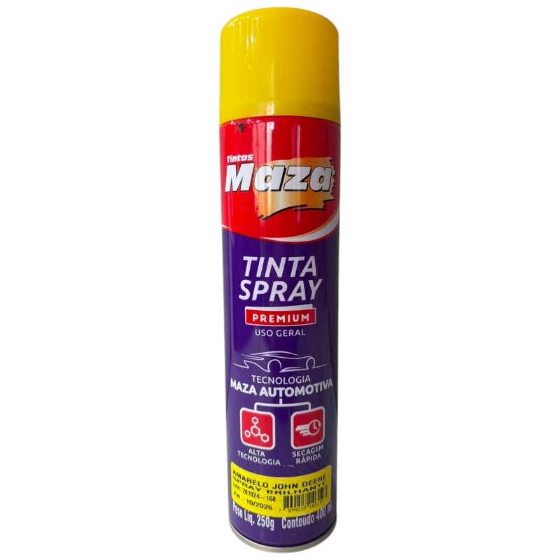 TINTA MAZA SPRAY BRILHANTE AMARELO JOHN DEERE 250G