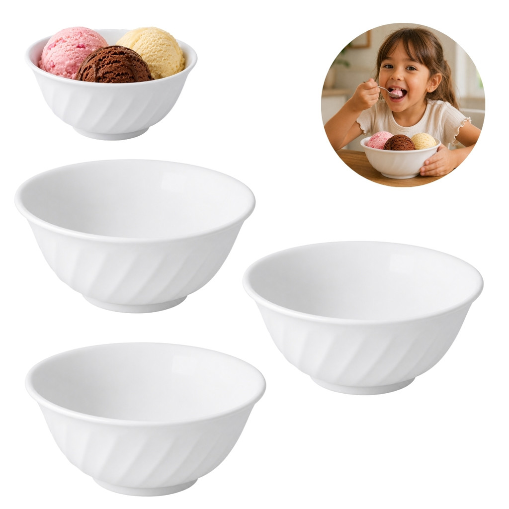 Kit 3 Tigelas Branca Melamina Utilidades Cozinha