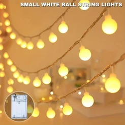 Cordão Bolinha LED A Pilha Luz Fada 10/20/40/80 LEDs Decoração Quarto Árvore Natal