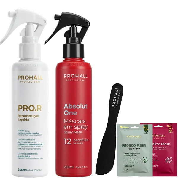 Kit Spray Absolut One e Fluído capilar PRO.R  Brilho Prefeito 200ml Prohall