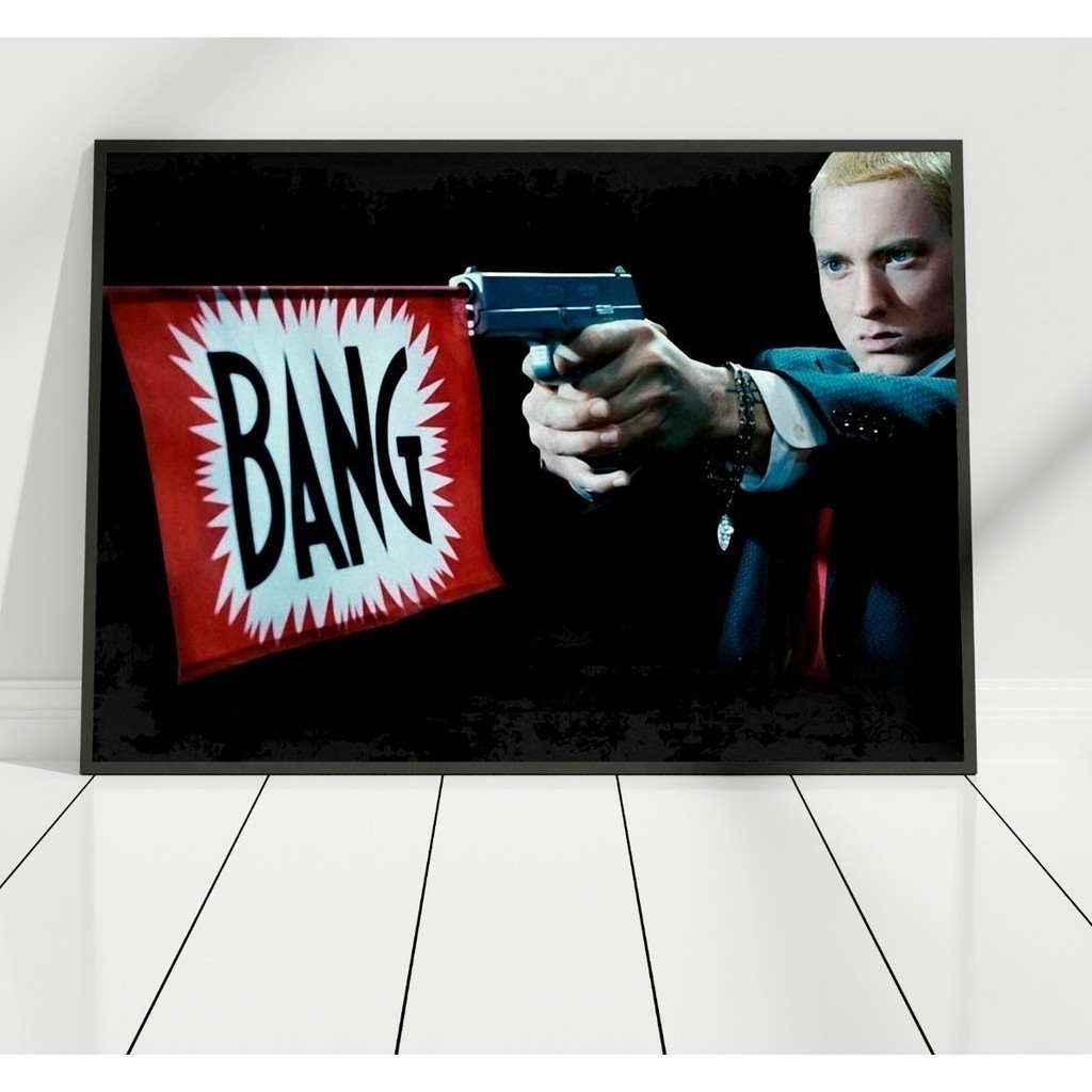 Quadro Decorativo Eminem Bang Rap Fan Arte Decoração da Casa Quarto