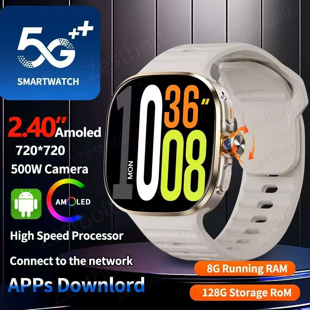 M99 Smartwatch Relógio Inteligente Amoled 4G/5G De 2.4 Polegadas Com 190 ° Câmera Rotativa GPS Posição WIFI Conecta Goog
