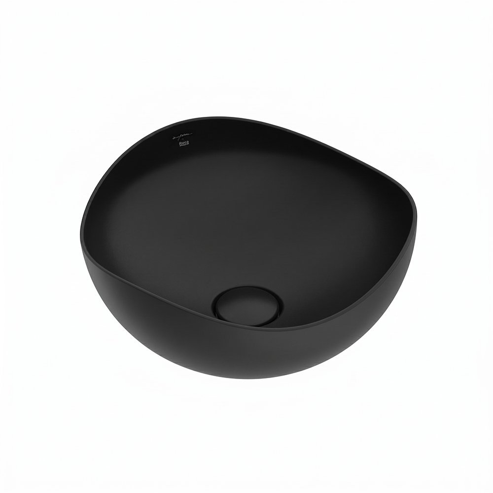 Cuba de Apoio Roca Ruy Ohtake 37x37 A327A15088 Redonda Matte Black
